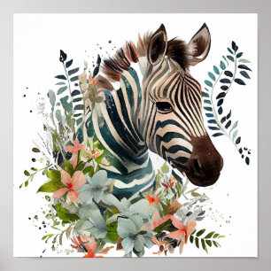 ZEBRA Watercolor Poster