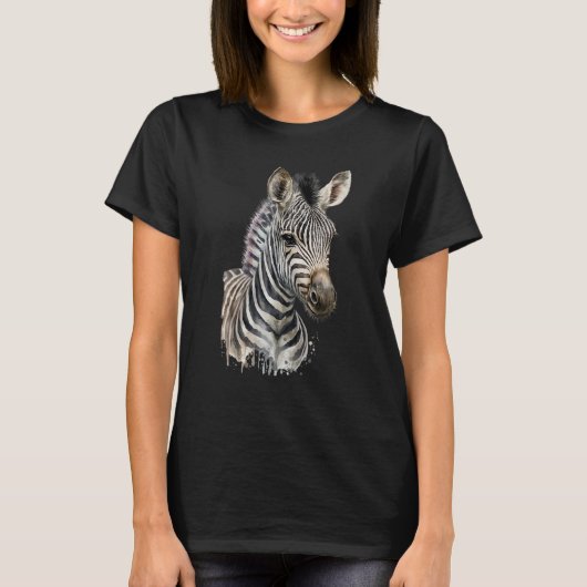 Zebra Watercolor T-shirt (Voorkant)