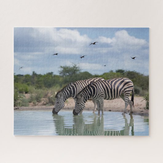 Zebra-waterplaats Legpuzzel (Horizontaal)