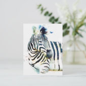 Zebra Waterverf Briefkaart (Staand voorkant)