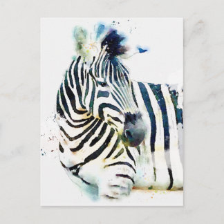 Zebra Waterverf Briefkaart