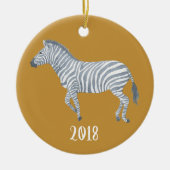 Zebra waterverf Jaar Keramisch Ornament (Voorkant)