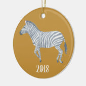 Zebra waterverf Jaar Keramisch Ornament (Links)