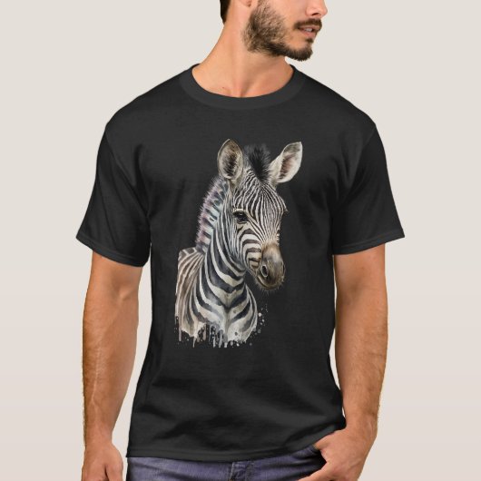 Zebra-waterverf T-shirt (Voorkant)