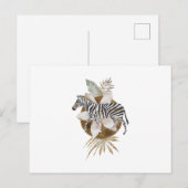 Zebra-Waterverf tropisch dier Briefkaart (Voorkant / Achterkant)