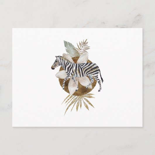 Zebra-Waterverf tropisch dier Briefkaart (Voorkant)
