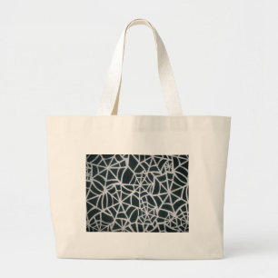 Zebra Web van Zwarte en Witte Stripes Grote Tote Bag
