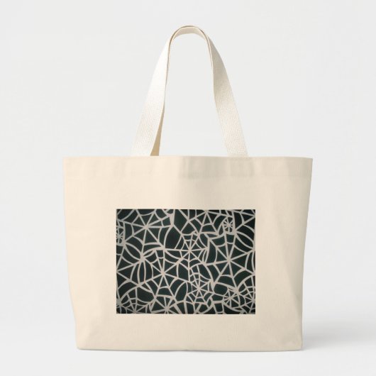  Zebra Web van Zwarte en Witte Stripes Grote Tote Bag (Voorkant)