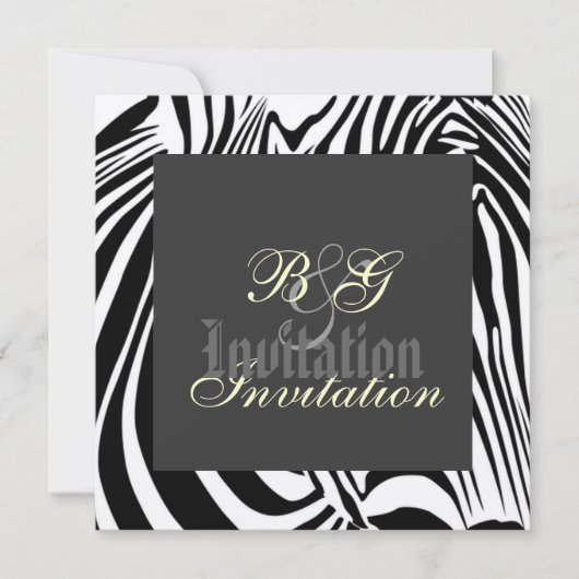 Zebra Wedding Uitnodiging (Voorkant)