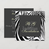 Zebra Wedding Uitnodiging (Voorkant / Achterkant)