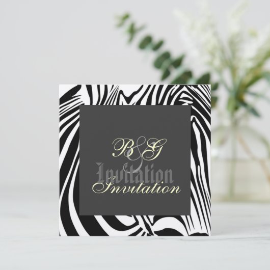 Zebra Wedding Uitnodiging (Staand voorkant)