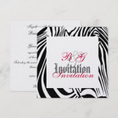 Zebra Wedding Uitnodiging (Voorkant / Achterkant)
