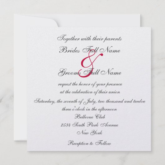 Zebra Wedding Uitnodiging (Achterkant)