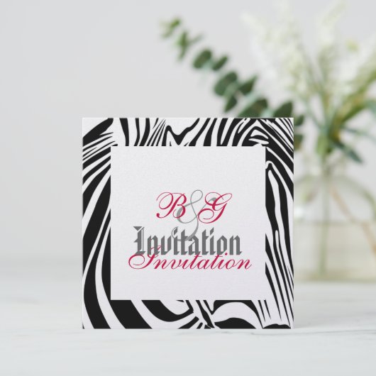 Zebra Wedding Uitnodiging (Staand voorkant)