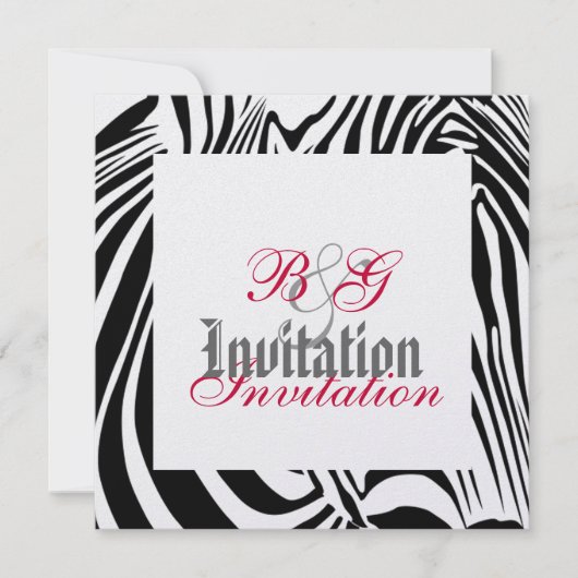 Zebra Wedding Uitnodiging (Voorkant)