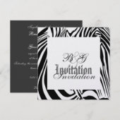 Zebra Wedding Uitnodiging (Voorkant / Achterkant)