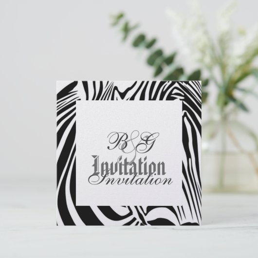 Zebra Wedding Uitnodiging (Staand voorkant)