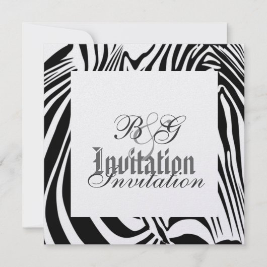 Zebra Wedding Uitnodiging (Voorkant)