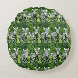 Zebra Weide Tegelpatroon Rond Kussen