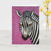 Zebra Wenskaart Kaart (Gele Bloem)