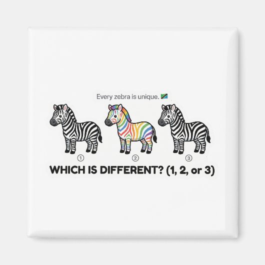Zebra Which Is Different Magneet (Voorkant)