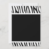 Zebra White Printed Bow Baby shower Invitation Kaart (Achterkant)