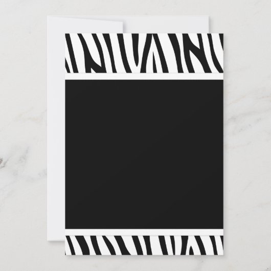 Zebra White Printed Bow Baby shower Invitation Kaart (Achterkant)