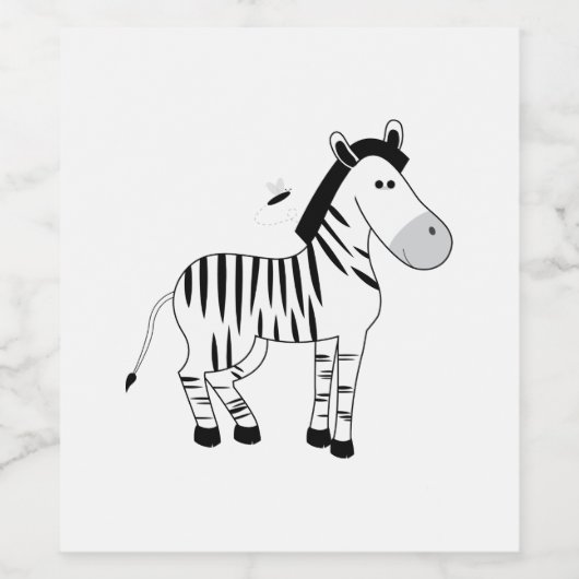 Zebra Wijn Etiket (Enkel label)