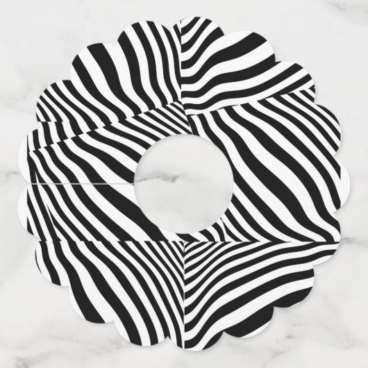 Zebra Wijnglas Scallop Wijnglaslabel (Voorkant)