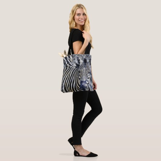 Zebra Wild Animal Natuur Canvas tas (Op model)