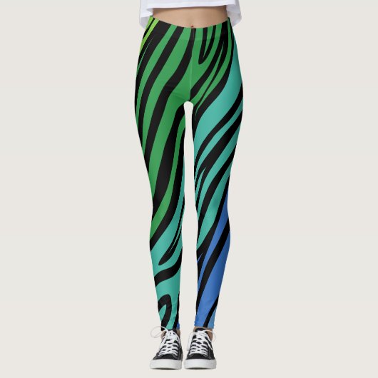 Zebra Wild Animal Pattern Leggings (Voorkant)