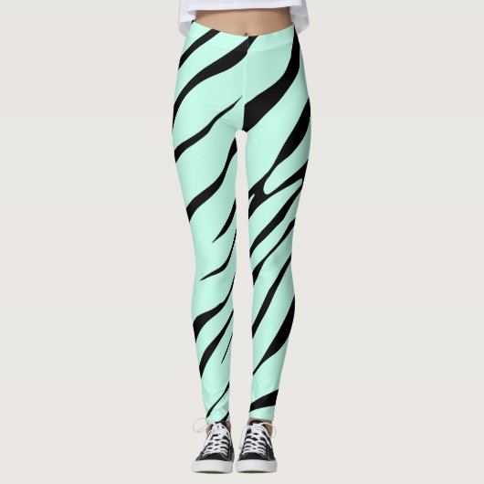 Zebra Wild Animal Pattern Leggings (Voorkant)