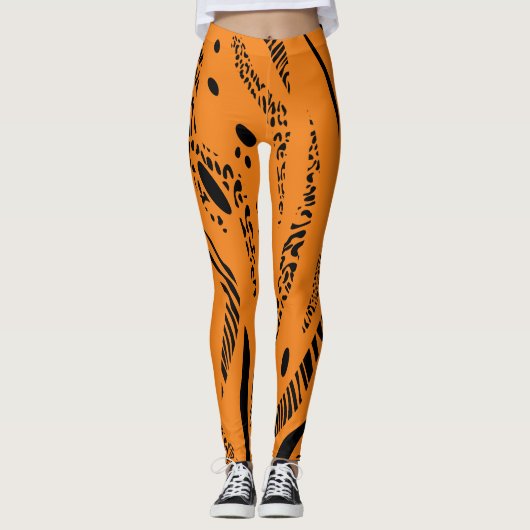Zebra Wild Animal Pattern Leggings (Voorkant)