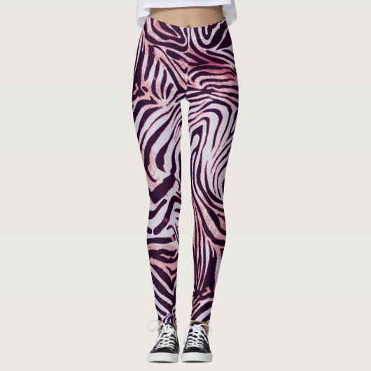 Zebra Wild Animal Pattern Leggings (Voorkant)