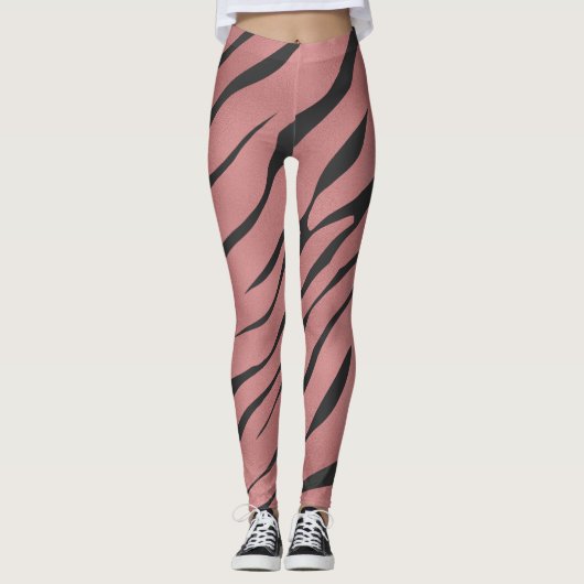 Zebra Wild Animal Pattern Leggings (Voorkant)