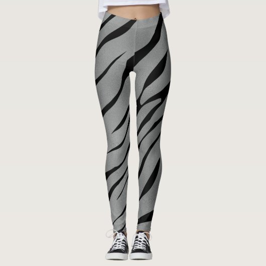 Zebra Wild Animal Pattern Leggings (Voorkant)