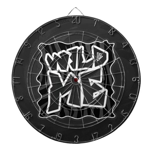 Zebra Wild me Black en Grey Dartbord (Voorkant)