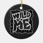 Zebra Wild me Black en Grey Keramisch Ornament (Voorkant)