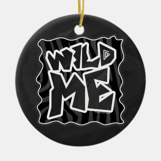 Zebra Wild me Black en Grey Keramisch Ornament (Voorkant)