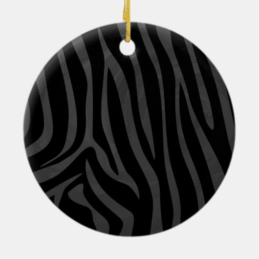 Zebra Wild me Black en Grey Keramisch Ornament (Achterkant)