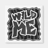Zebra Wild me Black en Grey Magneet (Voorkant)