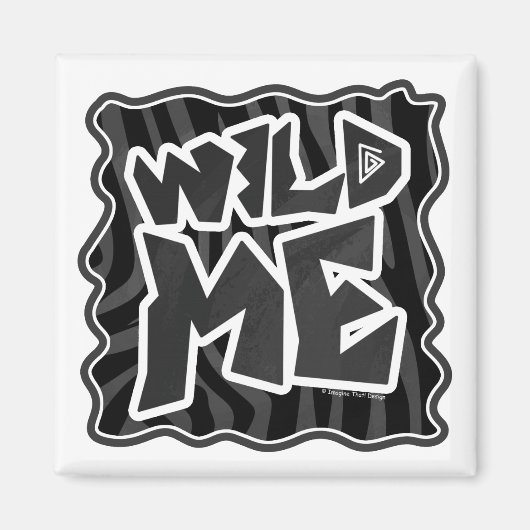 Zebra Wild me Black en Grey Magneet (Voorkant)