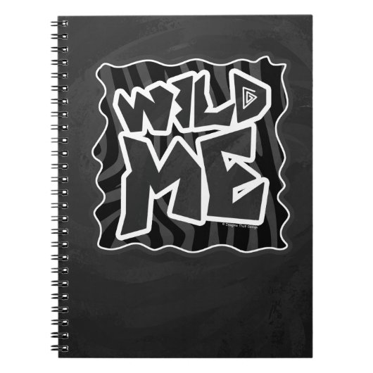Zebra Wild me Black en Grey Notitieboek (Voorkant)