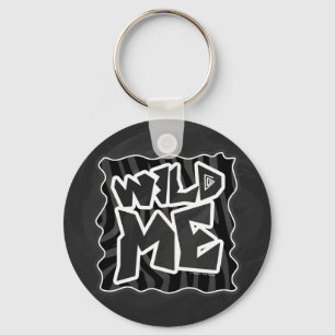 Zebra Wild me Black en Grey Sleutelhanger