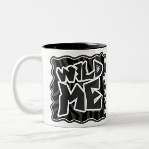 Zebra Wild me Black en Grey Tweekleurige Koffiemok