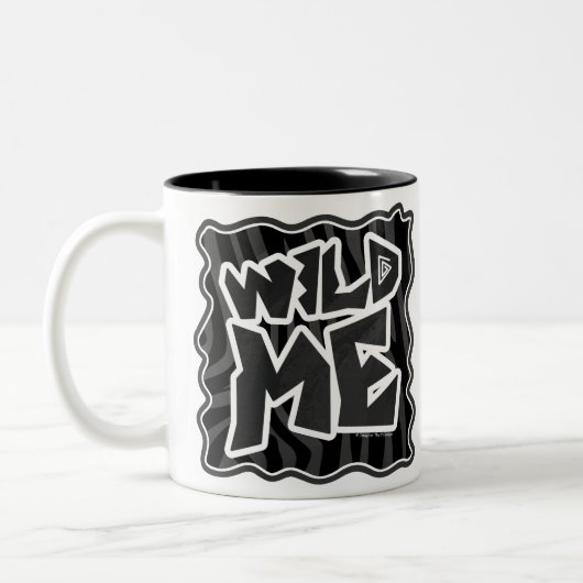 Zebra Wild me Black en Grey Tweekleurige Koffiemok (Links)