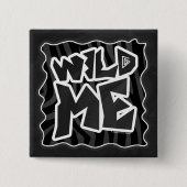 Zebra Wild me Black en Grey Vierkante Button 5,1 Cm (Voorkant)