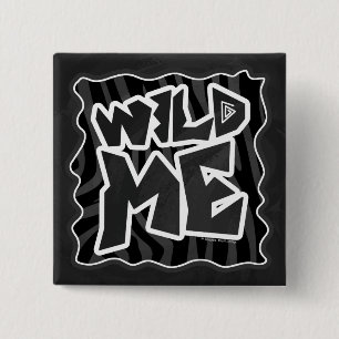 Zebra Wild me Black en Grey Vierkante Button 5,1 Cm