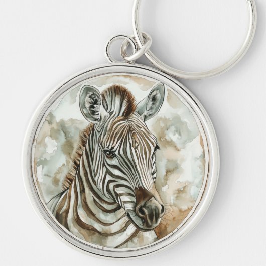 Zebra Wild Tame en tijdloos Collectie Sleutelhanger (Voorkant)
