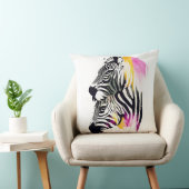Zebra Wilde Natuur Dierlijke Kleuren Kunst Schilde Kussen (Stoel)